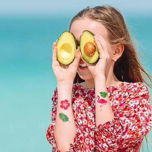 Tatuaggi temporanei fenicottero impermeabili per bambini per feste estive in spiaggia