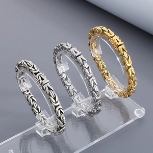 Bracelet Chaîne Byzantine Acier Inoxidable 316L Bijoux De Mode Street Pour Hommes