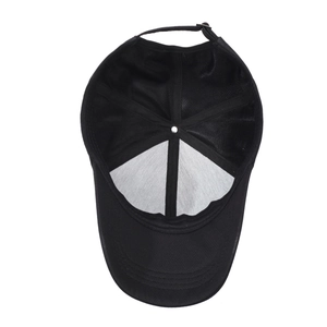 Classic black adjustable cotton baseball cap for middle-aged men with reinforced stitching