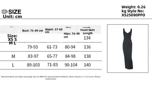 Tableau des tailles détaillé pour robe dos nu en dentelle en centimètres de XS à L