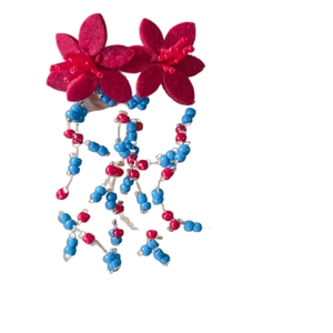 Resin colorful flower earrings with luxury design for beach vacation and summer fashion