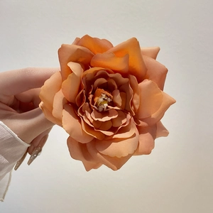 Elegant orange rose hair claw clip for women sweet hair styling accessory