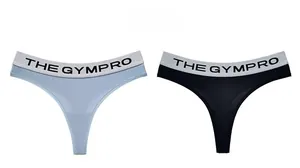 Dettaglio dell'ampia fascia elastica con scritta THE GYMPRO su perizoma sportivi