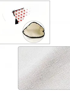 Détails de la trousse de maquillage en lin avec fermeture éclair et grande capacité