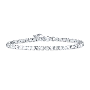 Titanium steel tennis bracelet with sparkling cubic zirconia and lobster clasp