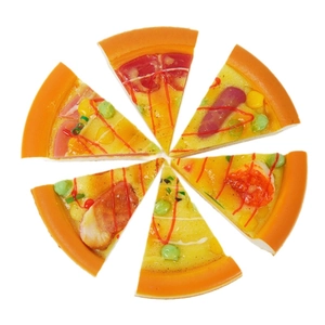 Realistic 6-piece PU fake pizza slices food model set for home kitchen decoration