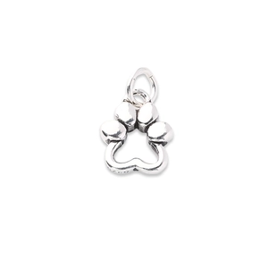 S925 sterling silver hollow cat paw pendant charm for DIY jewelry making and crafts