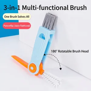 Multifunctional Cleaning Brush Rotatable Plastic Tool For Cup Lid Bottle Crevice Groove Gap Scraper Portable