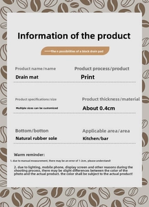 Specifications of 0.4cm absorbent rubber mat for kitchen counter and coffee bar