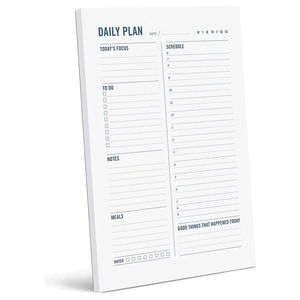 Minimalist daily planner sheet featuring to-do list, schedule and water tracker sections