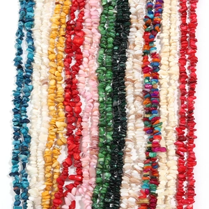 Colorful irregular shell bead strands for DIY jewelry making in various vibrant hues