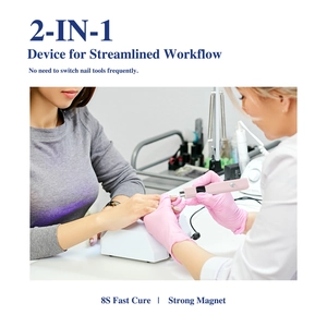 Handheld 2-in-1 UV nail lamp with strong magnet for fast curing and cat eye design