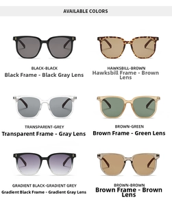 Selection of classic oversized sunglasses in six colors with wooden textured temples