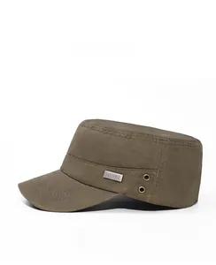 Detail of army cadet hat showing the HEYHAT metal plate and side ventilation holes