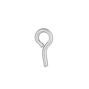Close-up of a silver stainless steel curved ear hook fastener for jewelry making