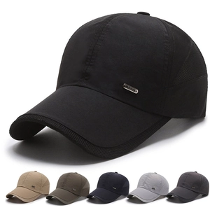 Men Quick Dry Baseball Cap Mesh Breathable Sun Protection Outdoor Sports Adjustable Hat Classic Solid Color