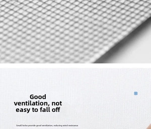 Detail view of fine mesh screen repair tape with high airflow grid design