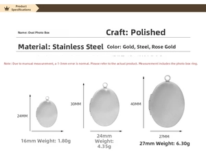 Size chart for heart locket pendants in gold and silver showing multiple dimensions
