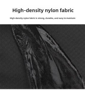 Macro shot of high-density waterproof nylon fabric with clear water droplets on surface