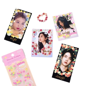 Dutch Tulips theme sticker set with decorative Polaroid style cards for journals