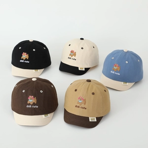 Cartoon dog embroidery kids baseball cap in various colors with cute didi cute text