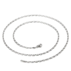 Minimalist silver stainless steel paperclip necklace with lobster clasp and spiral design
