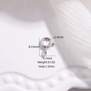 S925 sterling silver sailor clasp for DIY jewelry with precise dimensions and macro detail