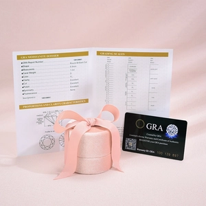 S925 silver moissanite necklace with GRA certificate in pink velvet gift box set