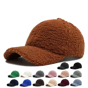 Winter faux lamb wool baseball cap available in 13 classic colors for men and women
