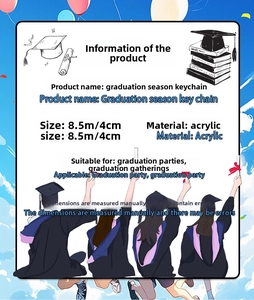 Dettagli su dimensioni e specifiche dei materiali del portachiavi di laurea in acrilico