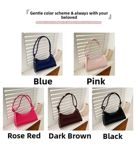 Chic baguette bags in blue, pink, rose red, dark brown, and black with knot detail