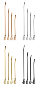 Multi-color 304 stainless steel Yerba Mate straws with detachable filter spoon heads