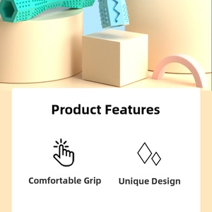 Close-up of hexagonal pet chew toy with textured surface for dental cleaning and gum massage