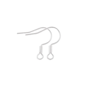Ganci per orecchini placcati argento con spirali per creazione gioielli DIY