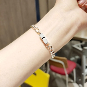 Magnetic Couple Bracelets Stainless Steel Sun Moon Love Engraved Minimalist Chain Jewelry Gift For Men Women