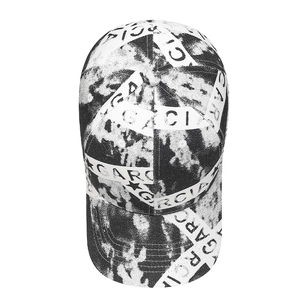 Casquette de baseball graffiti avec sangles Garcia et style tie-dye noir et blanc