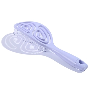 Zartlila Skelett-Haarbürste mit flexiblem Spiral-Design für Massage und Entwirrung