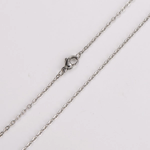 Polished silver stainless steel cross chain necklace with secure lobster clasp closure
