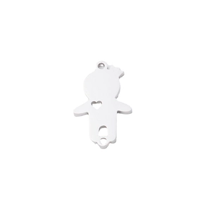 Mirror polished stainless steel boy silhouette pendant with heart cutout for DIY jewelry