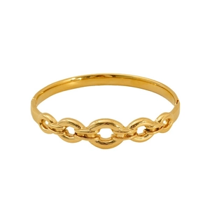 Minimalist gold plated stainless steel bangle featuring an elegant hollow chain pattern