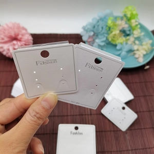 White earring display cards with Fashion S925 print for jewelry packaging and hanging