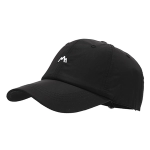 Casquette de baseball noire légère avec broderie de montagne pour randonnée en plein air