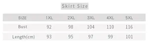 Tableau des tailles détaillé pour nuisette en satin grande taille du 1XL au 5XL