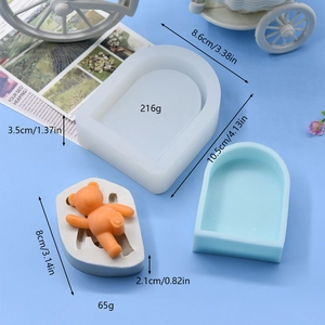 Stampi in silicone a porta ad arco e orso per candele fai-da-te e aromaterapia