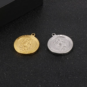 Saint Christopher protect us medals in gold and silver finish stainless steel
