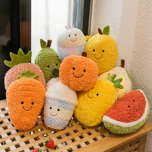 30cm Serie di Frutta Giocattolo di Peluche Simpatico Fragola Durian Ananas Bambola di Pezza per Regalo di Festa di Nozze Morbido Cuscino di Frutta in Vello di Corallo