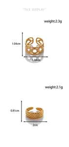 Size specifications and measurements for adjustable stainless steel minimalist rings