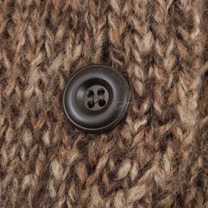 Vintage chunky knit cardigan in brown color with rustic button detail for women