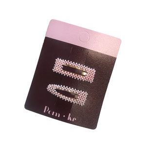 Cute pearl and rhinestone hair clip set for girls with rectangular and drop designs