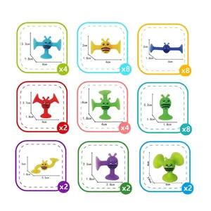 Educational silicone suction cup building blocks for kids in colorful insect shapes